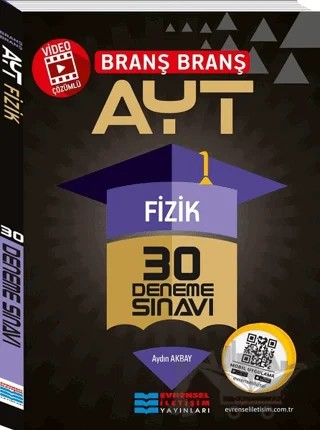 AYT Video Çözümlü Fizik 30 Deneme Sınavı – Aydın Akbay – Evrensel İletişim Yayınları kitap kapağı