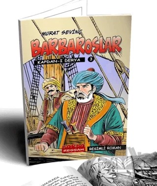 Barbaroslar 3 - Kaptan-ı Derya (Resimli Roman) – Murat Sevinç – Bordo Ressam kitap kapağı