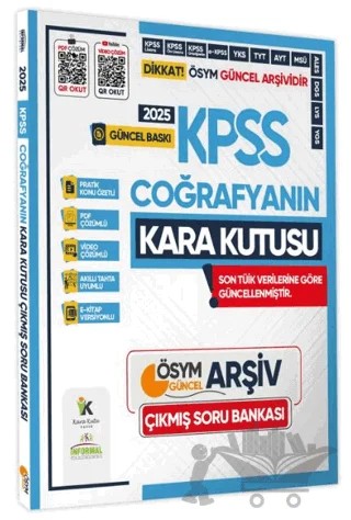 2025 KPSS Coğrafyanın Kara Kutusu Konu Özetli Dijital Çözümlü ÖSYM Çıkmış Soru Havuzu Bankası – Kolektif – Karakutu Yayın kitap kapağı