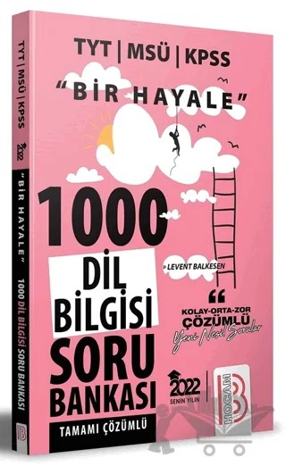 Bir Hayale Serisi TYT - KPSS - MSÜ Dil Bilgisi Tamamı Çözümlü Soru Bankası – Levent Balkesen – Benim Hocam Yayınları kitap kapağı