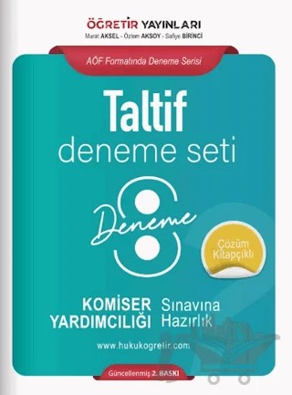 Taltif Komiser Yardımcılığı Sınavına Hazırlık Deneme Seti – Murat Aksel, Özlem Aksoy, Safiye Birinci – Öğretir Yayınları kitap kapağı