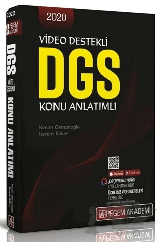 2020 Video Destekli DGS Konu Anlatımlı – Kenan Osmanoğlu, Kerem Köker – Pegem Akademi Yayıncılık kitap kapağı