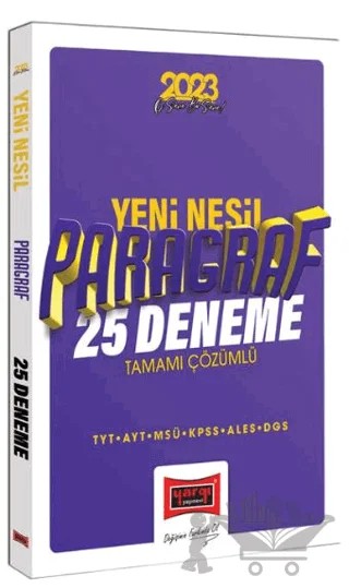 2023 KPSS TYT AYT ALES DGS MSÜ Tamamı Çözümlü Yeni Nesil Paragraf 25 Deneme Sınavı Yargı Yayınları – Ayhan Adıyaman – Yargı Yayınevi kitap kapağı