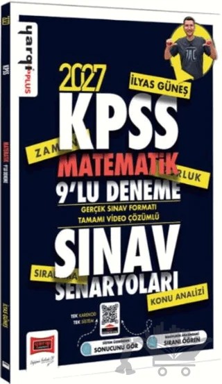 2027 KPSS Matematik Sınav Senaryoları Tamamı Video Çözümlü 9 Deneme – İlyas Güneş – Yargı Yayınevi kitap kapağı