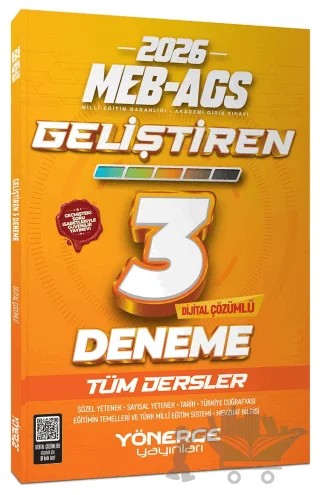 2026 MEB-AGS Tüm Dersler Geliştiren 3 Deneme Çözümlü – Kolektif – Yönerge Yayınları kitap kapağı