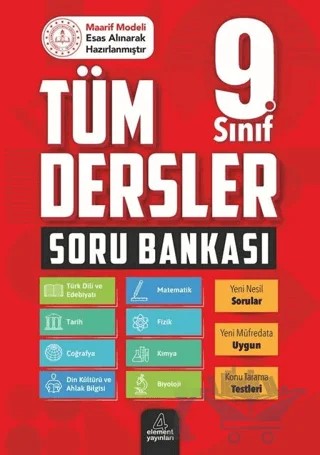 9. Sınıf Tüm Dersler Soru Bankası – Yunus Emre Çekiç – 4 Element Yayınları kitap kapağı