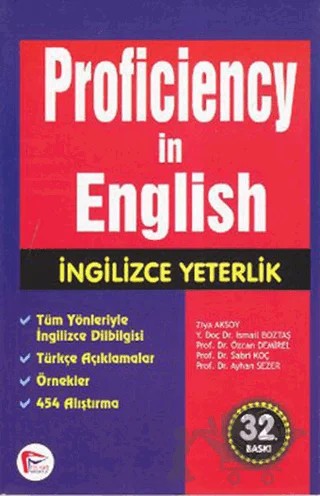 Proficiency In English - İngilizce Yeterlilik. – Ayhan Sezer, İsmail Boztaş, Özcan Demirel, Sabri Koç, Ziya Aksoy – Pelikan Tıp Teknik Yayıncılık kitap kapağı