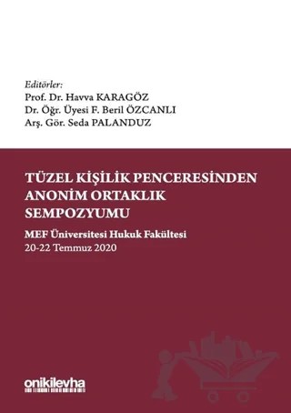 Tüzel Kişilik Penceresinden Anonim Ortaklık Sempozyumu – F. Beril Özcanlı, Havva Karagöz, Seda Palanduz – On İki Levha Yayınları kitap kapağı
