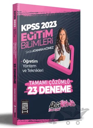 Hocawebde 2023 KPSS Eğitim Bilimleri Öğretim Yöntem ve Teknikleri Tamamı Çözümlü 23 Deneme Sınavı – Seda Ataman Kömez – HocaWebde Yayınları kitap kapağı