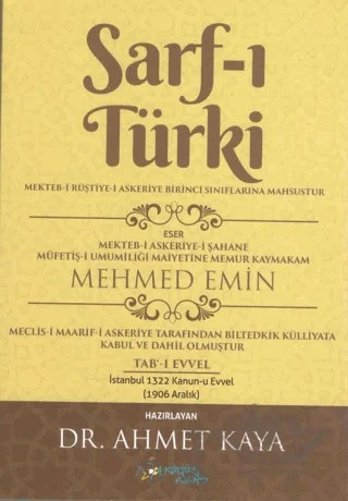 Sarf-ı Türki – Mehmed Emin – Kültür Ajans Yayınları kitap kapağı