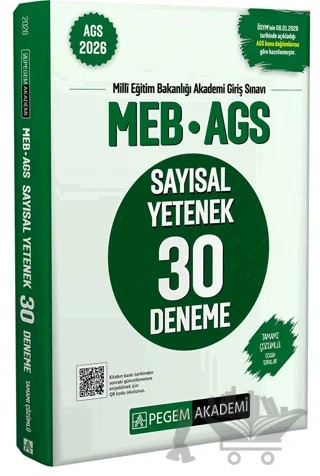 2026 MEB AGS Sayısal Yetenek 30 Deneme Tamamı Çözümlü – Kolektif – Pegem Akademi Yayıncılık kitap kapağı