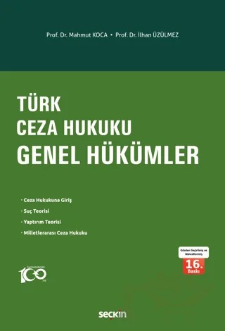Türk Ceza Hukuku Genel Hükümler – Mahmut Koca, İlhan Üzülmez – Seçkin Yayıncılık kitap kapağı
