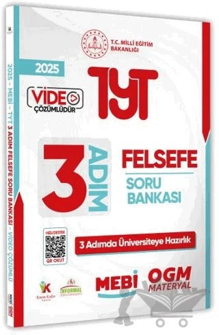 2025 TYT MEBİ-OGM 3 ADIM Felsefe Soru Bankası Video Çözümlü – Kolektif – Karakutu Yayın kitap kapağı