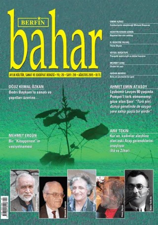 Berfin Bahar Aylık Kültür, Sanat ve Edebiyat Dergisi Sayı: 210 Ağustos 2015 – Berfin Bahar Dergisi kitap kapağı