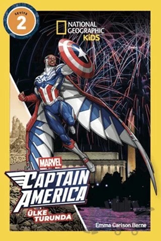 National Geographic Kids - Marvel Captain America: Ülke Turunda – Emma Carlson Berne – Beta Kids kitap kapağı