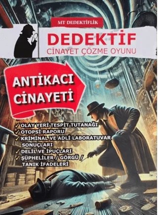 Dedektiflik Cinayet Çözme Oyunu Antikacı Cinayeti – Kollektif – MT Dedektiflik kitap kapağı