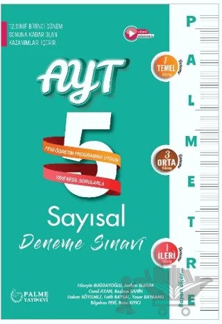 Palmetre AYT Sayısal 5 Deneme Sınavı – Kolektif – Palme Yayınları kitap kapağı