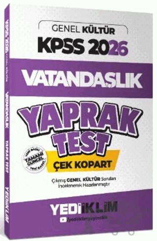 2026 KPSS Genel Kültür Vatandaşlık Çek Kopart Yaprak Test – Kollektif – Yediiklim Yayınları kitap kapağı