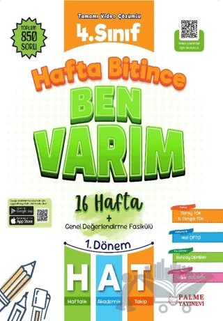 4. Sınıf Hafta Bitince Ben Varım (16 Hafta) – Güray Tok, A.Cengiz Tok, Nail Çiftçi, Koncay Demiray, Uğur Gültekin – Palme Yayınları kitap kapağı