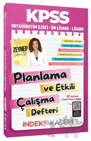 KPSS Planlama ve Etkili Çalışma Defteri – Zeynep Salman İçli – İndeks Akademi Yayıncılık kitap kapağı