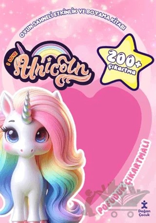 I Love You Unicorn - Pofuduk Çıkartmalı Etkinlik Kitabı – Kolektif – Doğan Çocuk kitap kapağı