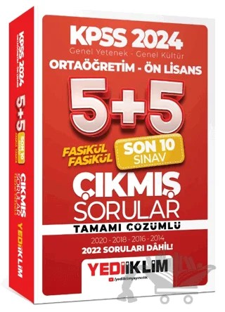 2024 Genel Yetenek Genel Kültür Ortaöğretim - Ön Lisans Fasikül Fasikül Son 10 Sınav Çıkmış Sorular Tamamı Çözümlü – Kolektif – Yediiklim Yayınları kitap kapağı