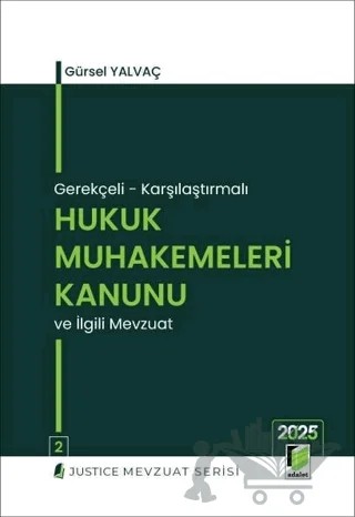 Hukuk Muhakemeleri Kanunu – Gürsel Yalvaç – Adalet Yayınevi kitap kapağı