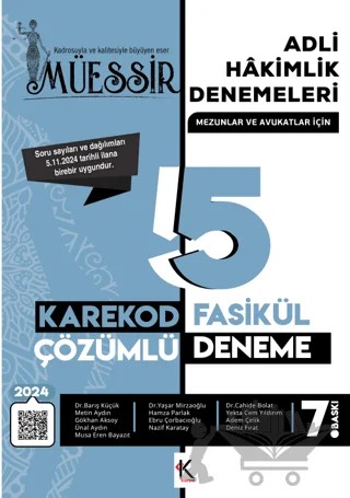 Müessir Adli Hakimlik Denemeleri- 2024 Karekod Cözümlü – Kolektif – Kuram Kitap kitap kapağı