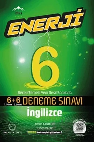Palme 6. Sınıf Enerji İngilizce 6+6 Deneme Sınavı – Ayhan Karakurt, Erhan Yıldız – Palme Yayınları kitap kapağı