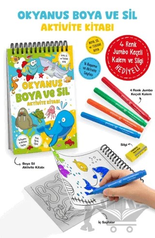 Okyanus – Boya ve Sil Aktivite Kitabı / 3 Yaş + – Sibel Erdal – Bigkids Yayınları kitap kapağı