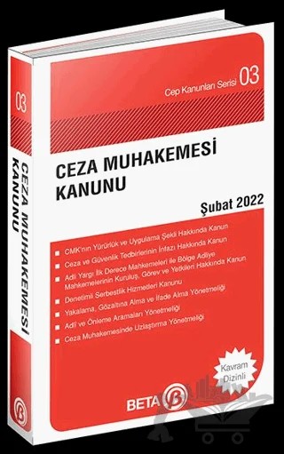 Ceza Muhakemesi Kanunu Cep Serisi Şubat 2022 – Celal Ülgen – Beta Yayınevi kitap kapağı