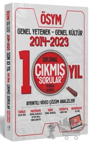 KPSS Genel Yetenek Genel Kültür Orijinal Son 10 Yıl Çıkmış Sorular 2014-2023 Video Çözümlü – Kolektif – CBA Akademi kitap kapağı