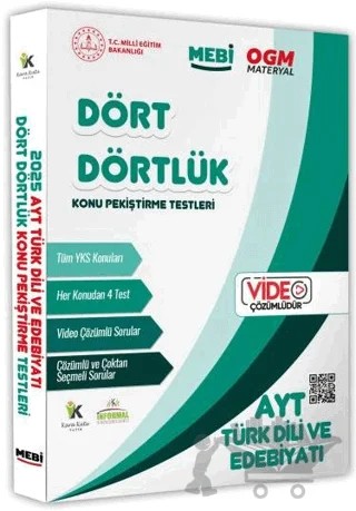 2025 YKS-AYT MEBİ-OGM Dört Dörtlük Türk Dili Edebiyatı Pekiştirme Testi Soru Bankası Video Çözümlü – Kolektif – Karakutu Yayın kitap kapağı