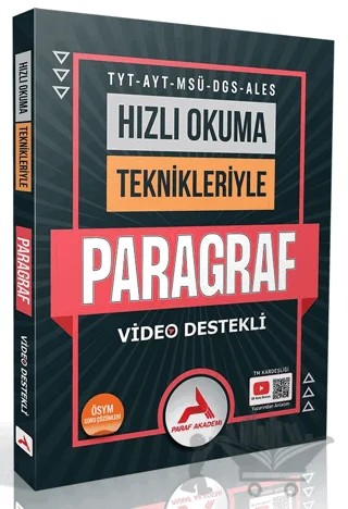 TYT AYT MSÜ DGS ALES Hızlı Okuma Teknikleriyle Paragraf – Kolektif – Paraf Akademi kitap kapağı
