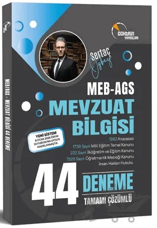 MEB AGS Mevzuat Bilgisi Tamamı Çözümlü 44 Deneme – Sertaç Özbey – Doktrin Yayınları kitap kapağı
