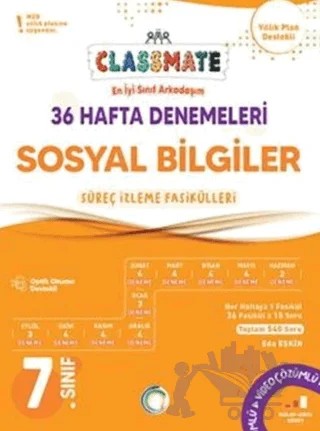 7. Sınıf Sosyal Bilgiler Classmate 36 Hafta Denemeleri – Eda Eşkin – Okyanus Yayınları kitap kapağı