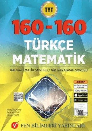 TYT 160 Matematik - 160 Türkçe Soru Bankası – Kolektif – Fen Bilimleri Yayınları kitap kapağı