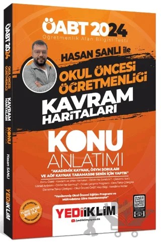 2024 ÖABT Hasan Sanlı ile Okul Öncesi Öğretmenliği Kavram Haritaları Konu Anlatımı – Kolektif – Yediiklim Yayınları kitap kapağı