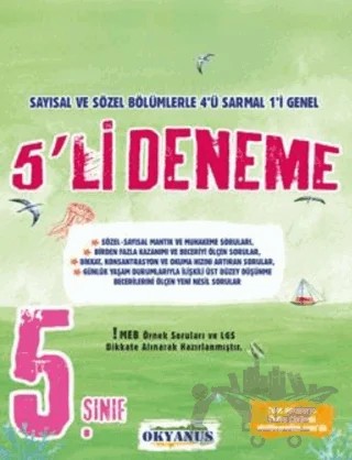 5. Sınıf 5'li Deneme – Kolektif – Okyanus Yayınları kitap kapağı