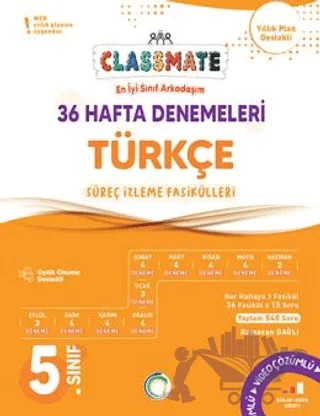 5. Sınıf Türkçe Classmate 36 Hafta Denemeleri – Ramazan Dağlı, Mustafa Ulaş – Okyanus Yayınları kitap kapağı