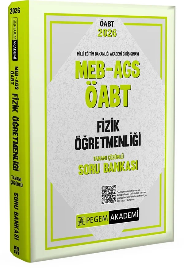 2026 MEB AGS ÖABT Fizik Öğretmenliği Tamamı Çözümlü Soru Bankası – Değerli Okuyucularımız – Pegem Akademi Yayıncılık kitap kapağı