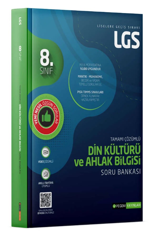 LGS Din Kültürü ve Ahlak Bilgisi Tamamı Çözümlü Soru Bankası – Komisyon – Pegem Akademi Yayıncılık kitap kapağı