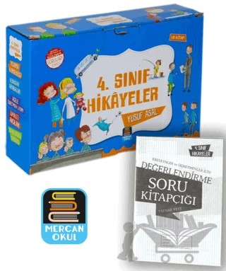 4. Sınıf Hikayeler Okuma Seti - 10 Kitap Soru Kitapçığı İlaveli – Yusuf Asal – Mercan Okul Yayınları kitap kapağı