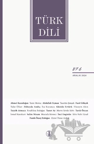 Türk Dili Dergisi Sayı: 876 Aralık 2024 – Türk Dil Kurumu Yayınları kitap kapağı