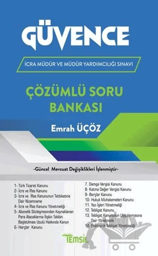 Güvence İcra Müdürlüğü ve Müdür Yardımcılığı Sınavlarına Hazırlık Çözümlü Soru Bankası – Emrah Üçöz – Temsil Kitap kitap kapağı