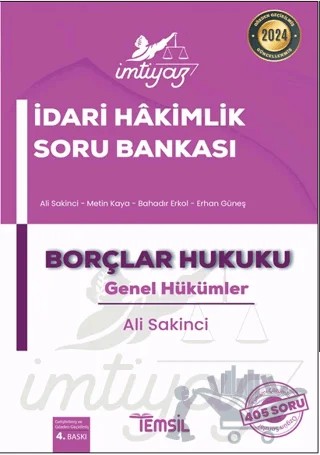 İmtiyaz İdari Hakimlik Soru Bankası Borçlar Hukuku Genel Hükümler – Ali Sakinci – Temsil Kitap kitap kapağı