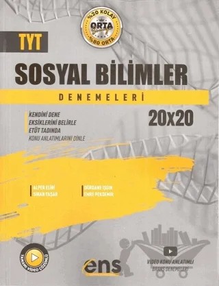 TYT Sosyal Bilimler 20 x 20 Deneme – Alper Eliri, Sinan Yaşar – ENS Yayınları kitap kapağı
