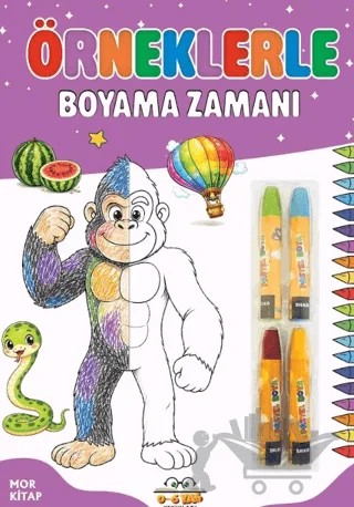 Örneklerle Boyama Zamanı - Mor Kitap – Kolektif – 0-6 Yaş Yayınları kitap kapağı