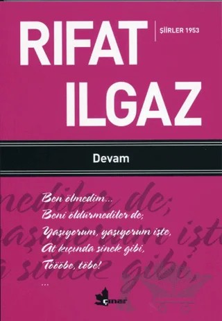 Devam - Şiirler 1953 – Rıfat Ilgaz – Çınar Yayınları kitap kapağı