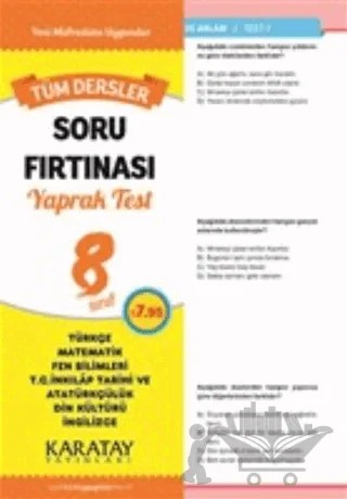 8. Sınıf Tüm Dersler Soru Fırtınası Yaprak Test – Kolektif – Karatay Yayınları kitap kapağı